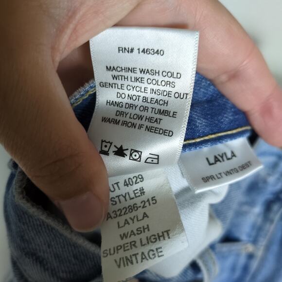 AMO Layla High Rise Relaxed Straight Leg Jeans Light Vintage Wash Women's 28 - Picture 6 of 6